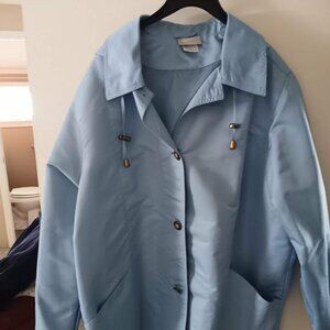 woman's powder blue raincoat XL
